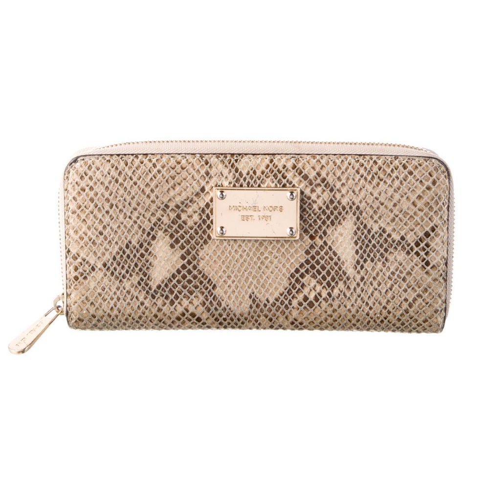 Michael Kors Leather Snake Print Full Wallet